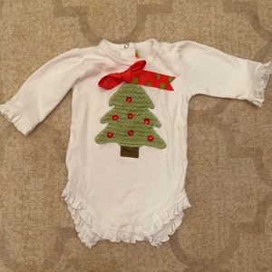 Christmas tree onesie with ruffled edges